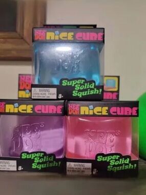 Nee Doh Ni.ce Cube Super Solid Squish - Pink & Teal (3)